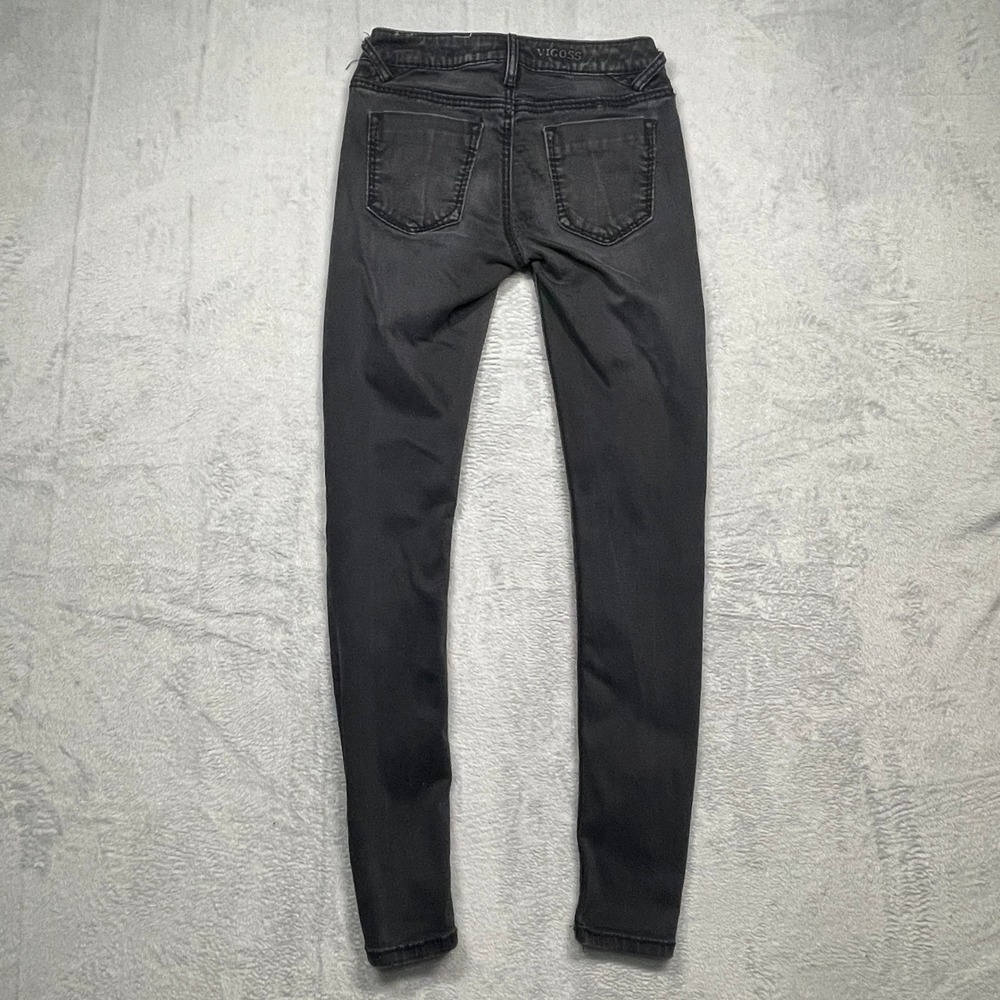 Vigoss Studio Skinny Jeans Women 25 Black Faded Low Rise Stretch Denim - Picture 14 of 14